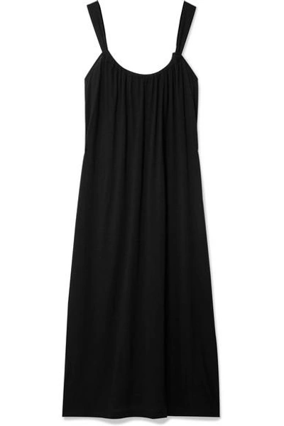 Shop Skin Kimber Organic Pima Cotton-jersey Nightdress In Black