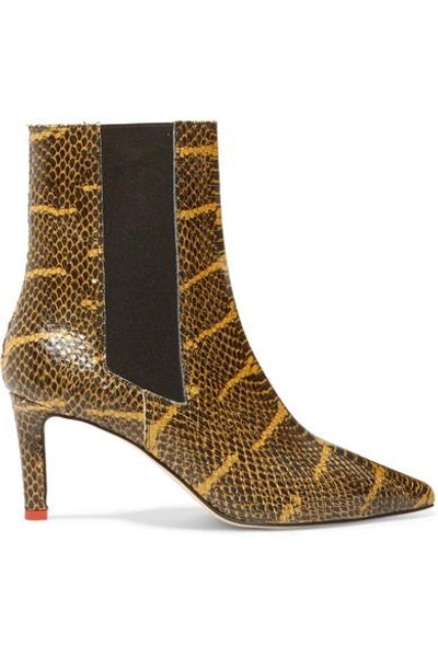 Shop Aeyde Leila Snake-effect Leather Ankle Boots In Snake Print