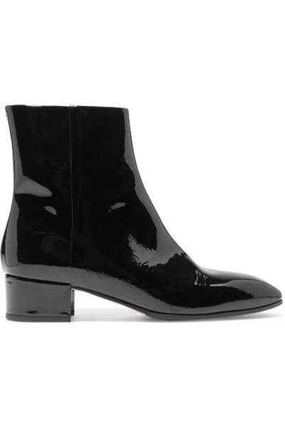 Shop Aeyde Naomi Patent-leather Ankle Boots In Black