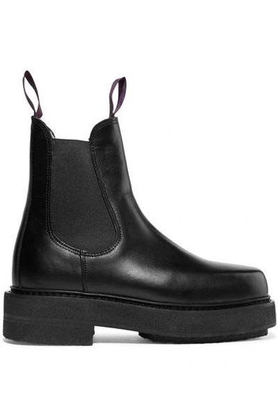 Shop Eytys Ortega Leather Platform Boots In Black