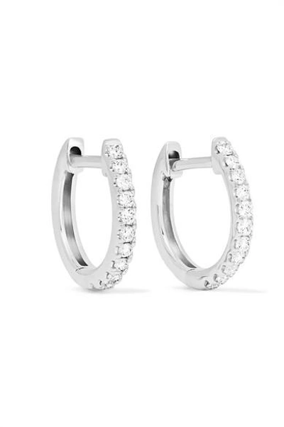 Shop Anita Ko Huggies 18-karat White Gold Diamond Earrings