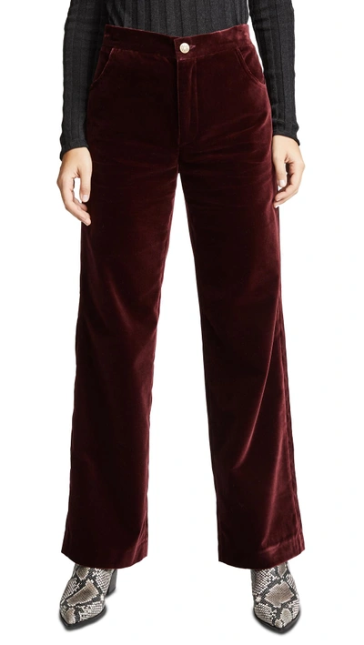 Shop M.i.h. Jeans Paradise Velvet Trousers In Burgundy