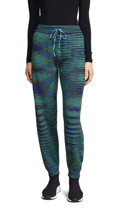 Shop M Missoni Wool Jogger Pants In Turquoise