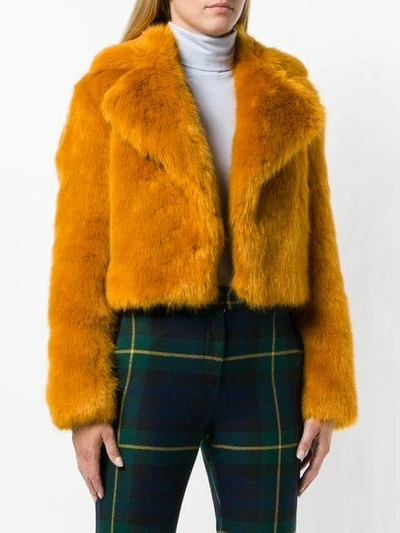 Michael Michael Kors Cropped Faux-fur Jacket - Orange | ModeSens