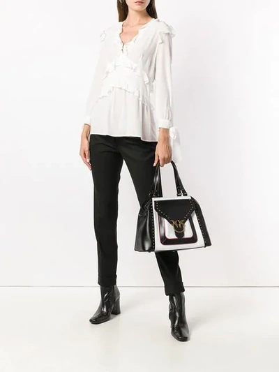 Shop Pinko Ruffled Blouse In White