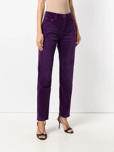 Shop Saint Laurent Corduroy Trousers In Purple
