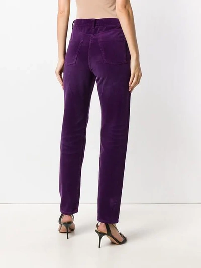 Shop Saint Laurent Corduroy Trousers In Purple
