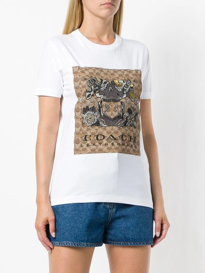 Shop Coach Logo Print T-shirt - White