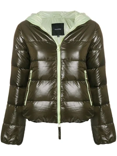 Shop Duvetica Zipped Padded Jacket In Green