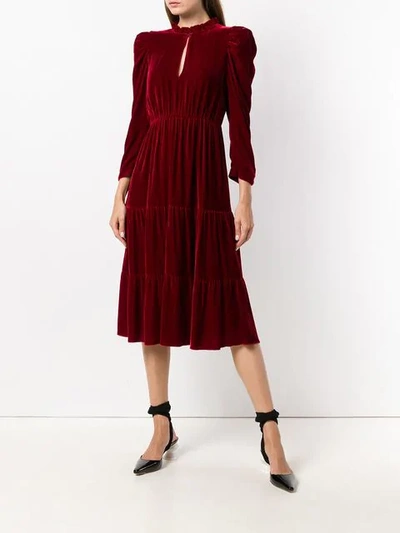 Shop Pinko Flared Dress In Red
