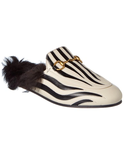 Shop Gucci Princetown Zebra Leather Slipper In Nocolor