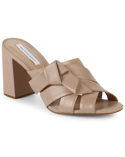 Shop Saks Fifth Avenue Knotted Leather Mules In Nocolor