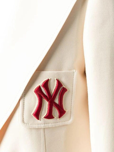 Shop Gucci Ny Yankees™ Patch Blazer In White