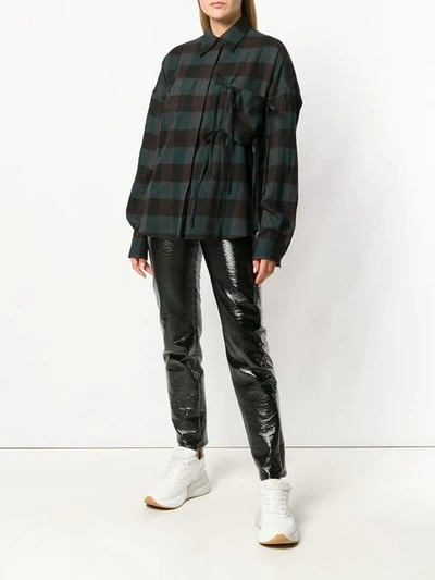 Shop Mm6 Maison Margiela Oversized Checked Shirt In Green