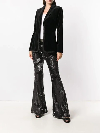 Shop Black Coral Sequinned Trousers
