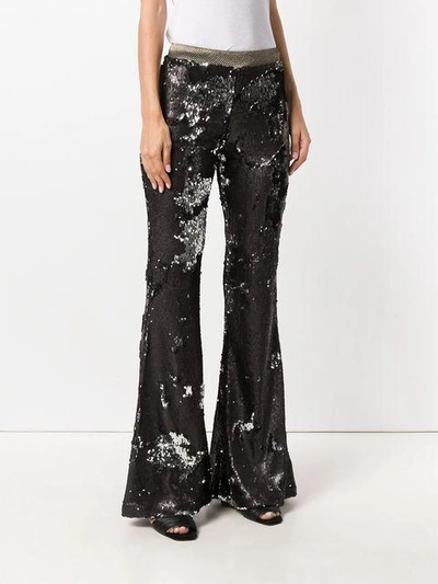Shop Black Coral Sequinned Trousers