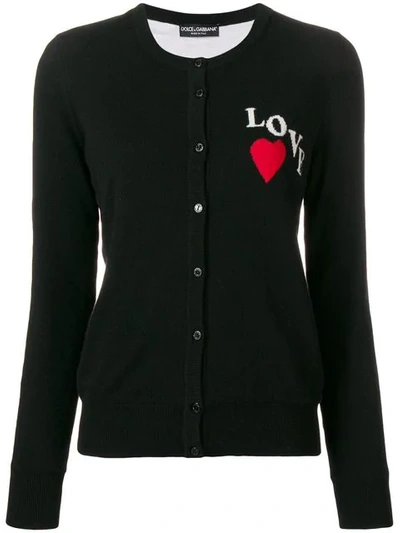 Shop Dolce & Gabbana Love Emboridered Cardigan In S9000