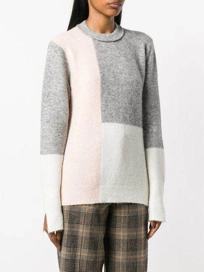 colour-block fitted sweater