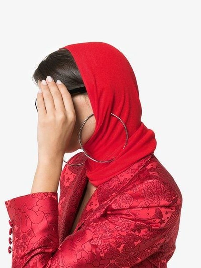 Shop Versace Red Knitted Headscarf