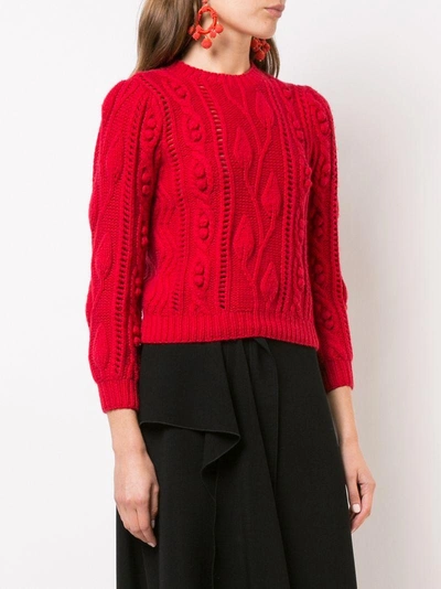 Shop Co Cable Knit Jumper In Red