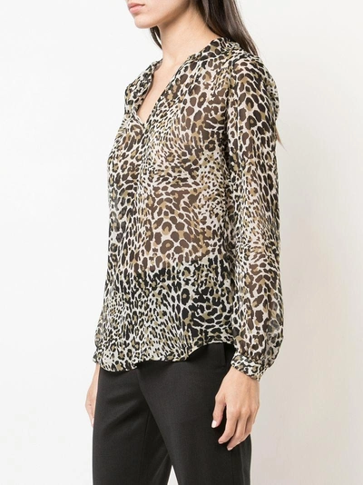 Shop Nili Lotan Leopard Print Blouse - White