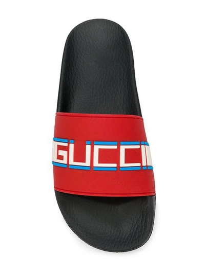 Shop Gucci Stripe Slides - Red