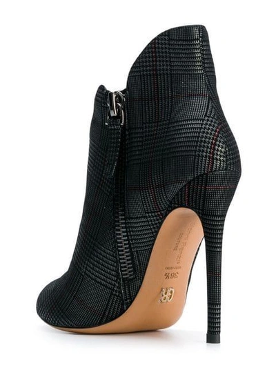 Shop Gianni Renzi Plaid Peep Toe Boots In Grey