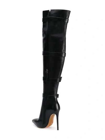 Shop Gianni Renzi Buckled Thigh High Boots In Black