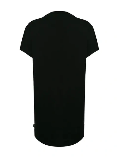 Shop Moschino Underbear Longline T-shirt In Black