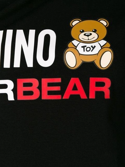 Shop Moschino Underbear Longline T-shirt In Black