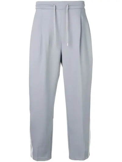 Shop Ader Error Cropped Track Pants In Grey