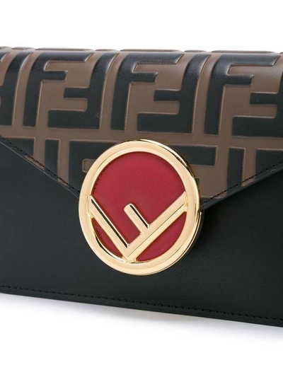 Shop Fendi Logo Print Belt Bag - Brown
