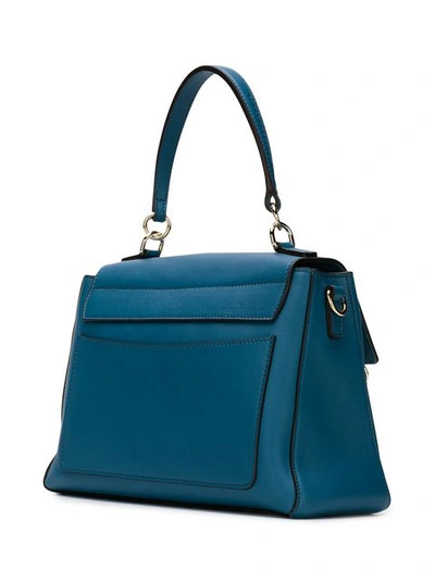 Shop Chloé Faye Top Handle Bag In Blue