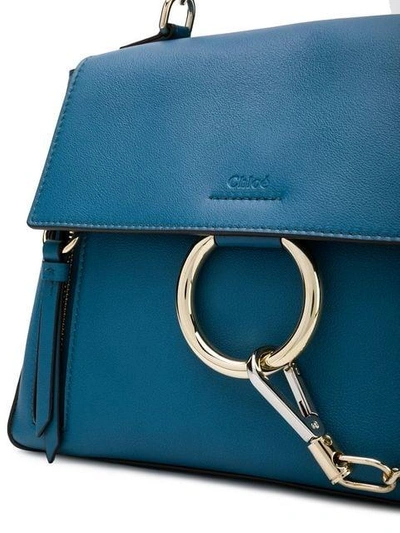 Shop Chloé Faye Top Handle Bag In Blue