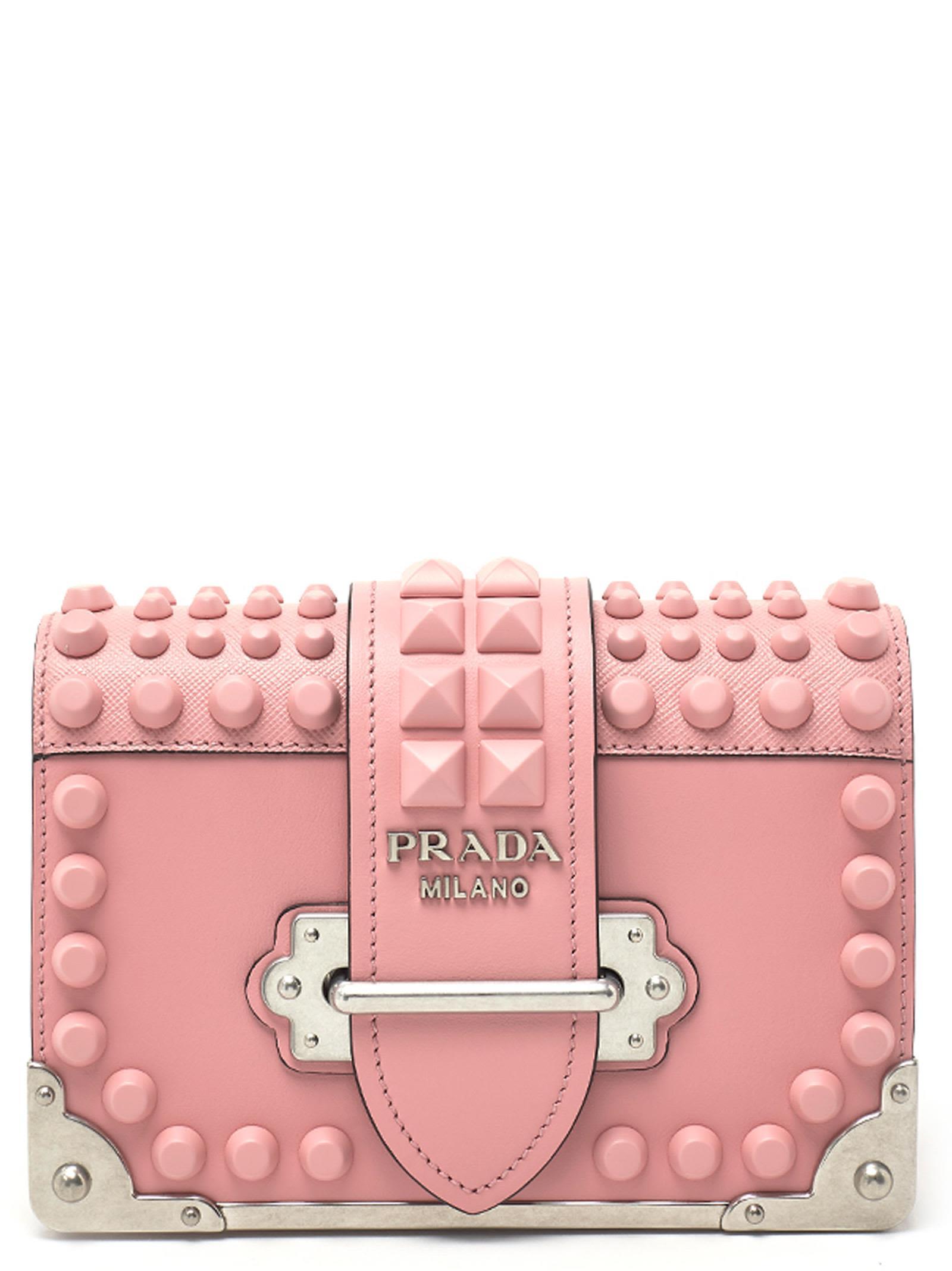 prada cahier bag pink