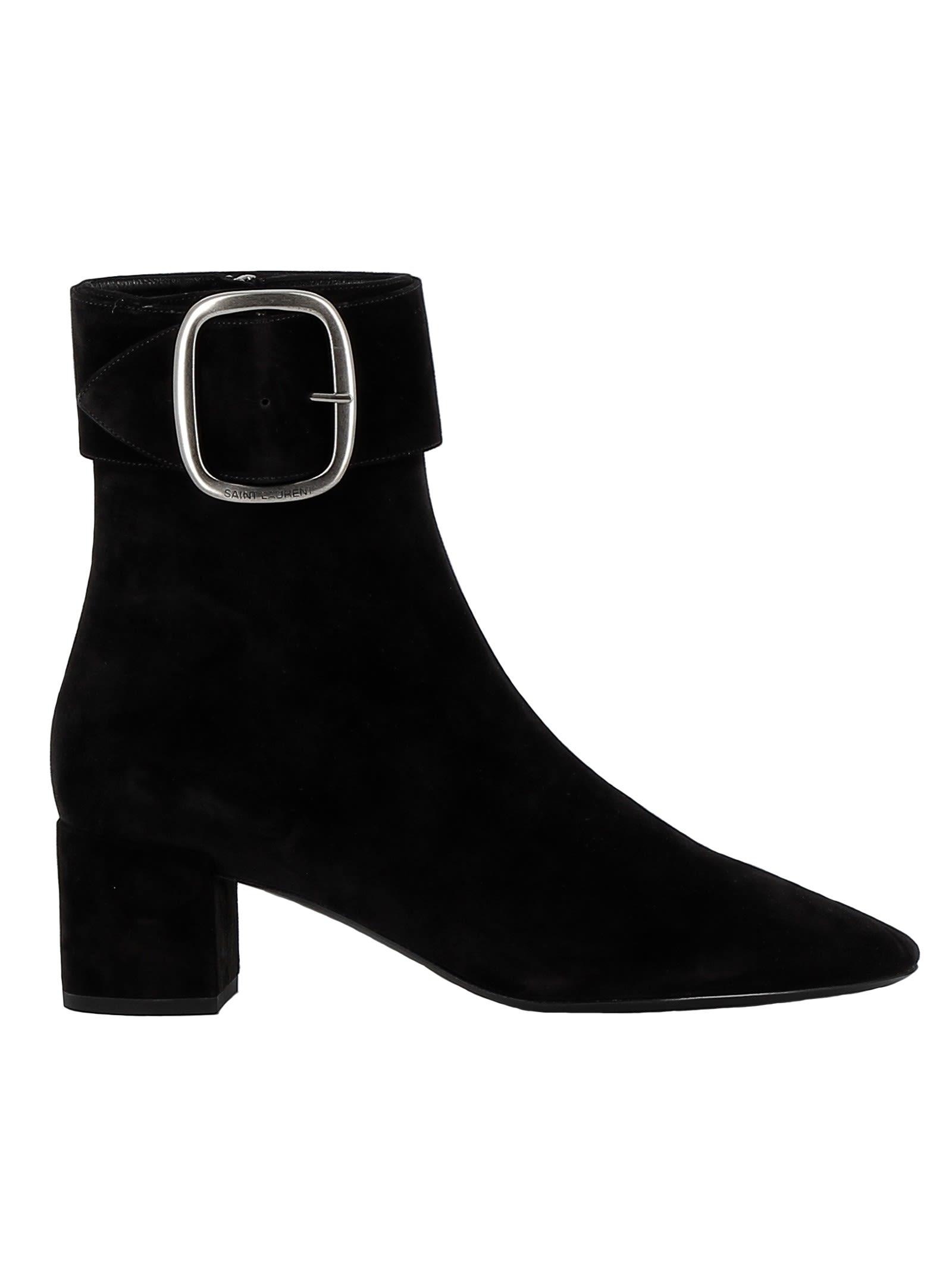 saint laurent black suede chelsea boots