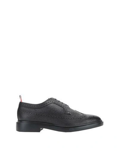 Thom Browne Pebbled Longwing Brogues In Black