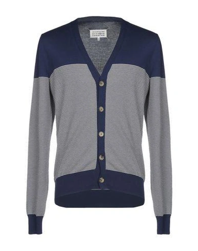 Shop Maison Margiela Cardigan In Dark Blue