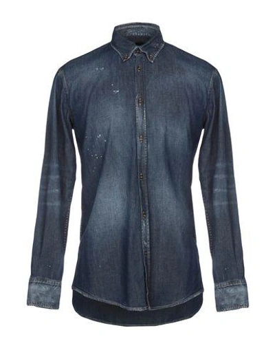 Shop Dsquared2 Denim Shirts In Blue