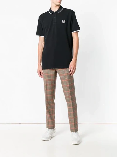Shop Kenzo Tiger Polo Shirt In Black