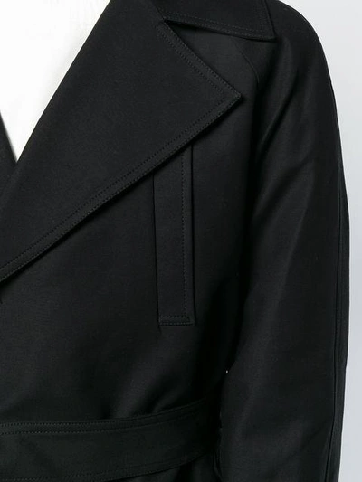 Shop Ader Error Jagged Hem Belted Trenchcoat In Black