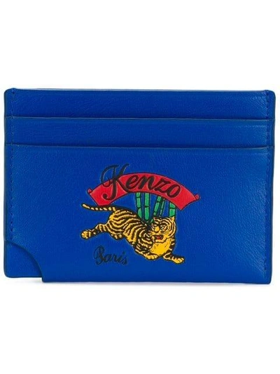 Shop Kenzo Tiger Cardholder In Blue