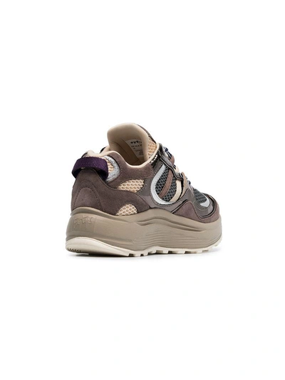 Shop Eytys Pink, Grey And Beige Turbo Suede Leather And Mesh Sneakers - Neutrals