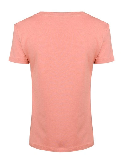 Shop Moschino Underbear Logo Print T-shirt - Pink & Purple