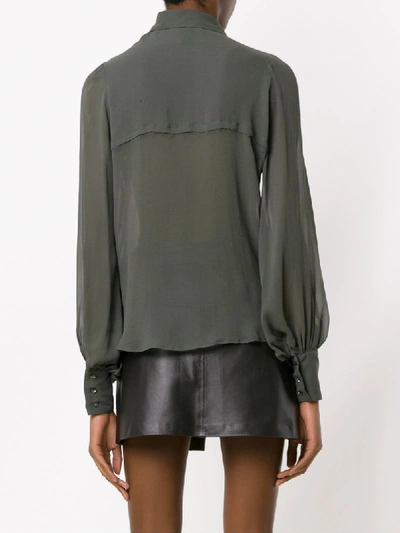 Shop Andrea Bogosian Sheer Silk Shirt - Green