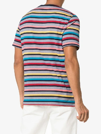 Shop Missoni Multicoloured Striped Cotton T Shirt In Fm022 Multi-colour