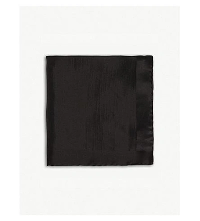 Shop Tom Ford Solid Silk Pocket Square In Black