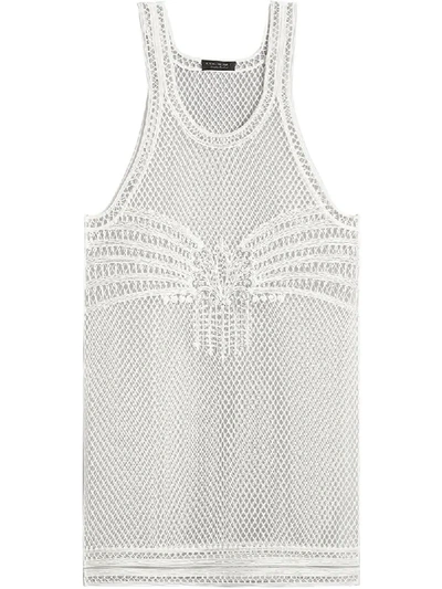 Shop Burberry 3d Silicone Embroidered Tank - White