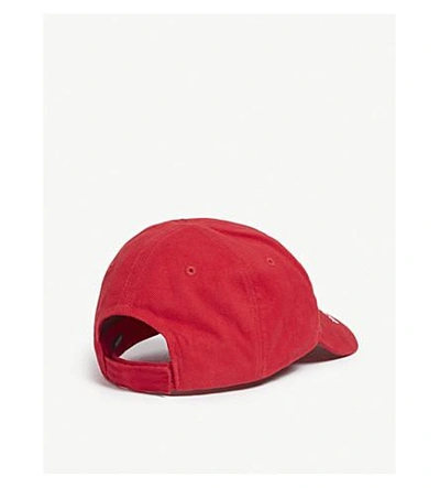 Shop Balenciaga Logo Baseball Cap In Red