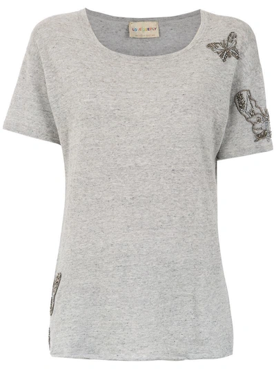 Shop Andrea Bogosian Embellished T-shirt - Grey